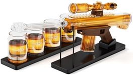 Gifts for Men Dad, Kollea Whiskey Decanter Set for Men, Gun Decanter Set with 4 Bullet Glasses & Sighting Telescope, Christmas Birthday Gift Ideas, Liquor Dispenser for Home Bar, Anniversary - 22 OZ