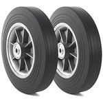 (2-Pack) AR-PRO 10''x2'' Flat Free Solid Rubber Replacement Tires (4.10/3.50-4") - Flat-Free Tires for Hand Trucks and Wheelbarrows with 10” Tires with 1/2" Axles