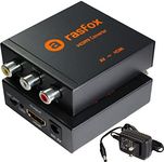 Rasfox High-End Composite to HDMI Converter, 1080P/720P, Metal Box, 1 Year Warranty