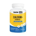 TATA 1mg Calcium & Vitamin D3 supplement with Zinc, Magnesium & Alfalfa | High absorption Calcium Citrate Malate form | 500mg Calcium & 400iu Vitamin D3 | For strong bones & joints | 60 tablets