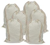 Lontenrea 6 Pcs 12x16 Inches Drawstring Cotton Muslin Bags Reusable Storage Bag (6 Pcs 12"x16")