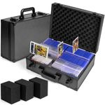 MewVeer Toploaders Storage Box with key lock - Hard Case Holds up to 600+ Top loaders or 130+ 35pt One Touch, Trading Card Case Sports Card Storage Box