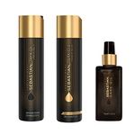 Sebastian Professional Dark Oil Shampoo, Conditioner & Styling Oil | Smoothen & Nourish | For All Hair Types, 250ml & 95ml