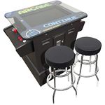 Creative Arcades Full Size Commercial Grade Cocktail Arcade Machine | 412 Games | 26" LCD Screen | 9" Riser | Square Glass Top | 2 Sanwa Joysticks | Trackball | 2 Stools Included | 3 Year Warranty