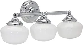 Hamilton Hills Triple Rounded Glass Light Fixture Vanity Bathroom Lights Classic Traditional Design