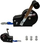 Garvee 3500lbs Heavy Duty Boat Trailer Winch with 33ft Strap, 4:1/8:1 Gear Ratio Hand Winch, Portable Hand Crank Winch for Towing Pulling Boat Trailer Truck RV ATV Jet Ski & Off-Road Recovery