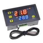 Digital LED Temperature Controller Module Digital Thermostat Switch with Waterproof Probe Programmable Heating Cooling Electronic Thermostat Range from -50℃ to 120℃