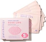 Patchology Rosé Gel Lip Mask - Overnight Lip Sleeping Mask with Resveratrol & Hyaluronic Acid for Moisturizing & Hydrating Dry Lips - Strawberry Scented Lip Care Solution (5 Count)