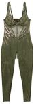Savage X, Women's, Going Platinum Mesh Crotchless Catsuit, Mesh, Deep Forest Green, XS
