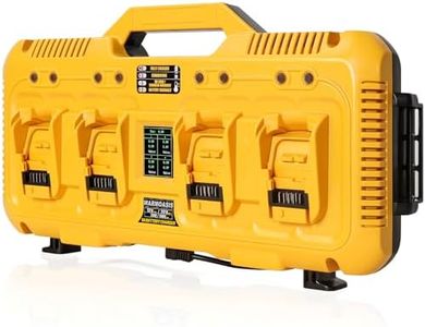 NEW 8A Fast Battery Charger Station for Dewalt Batteries, 4-Port 32A Total Output, 4X Faster Charging, DCB104 Charger, Suit for 12V MAX, 20V MAX & Flex 20V/60V Batteries, Compatible with Toughsystem