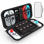 HEYSTOP Carry Case Compatible with Nintendo Switch & Nintendo Switch OLED Model 2021, White