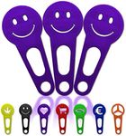 OnAir 3 x Shopping Trolley Remover for Removing as Key Chain; Shopping Trolley Token Immediately Removable, Set of 3, Handmade (Purple, Happy Face)