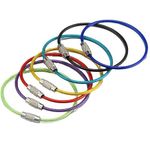 Kidultz Wire PVC Overcoated cables Stainless Steel Pendant Circle EDC Tool Key Holder Loops for Hanging Luggage Tag Loops (Multicolour(Assorted Colours)) - Pack of 10