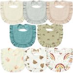 Lictin Baby Bandana Dribble Bibs Drool Bibs, 8pc Infant Teething Soft and Absorbent with Adjustable Snaps, Bib Set for Unisex Newborn Toddlers Aged 0-24 Months