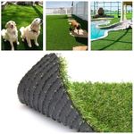 Petgrow Artificial Synthetic Grass Turf 5FTX16FT(80 Square FT),0.8" Pile Height Indoor Outdoor Pet Dog Artificial Grass Mat Rug Carpet for Garden Backyard Balcony