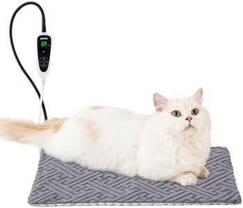 ZOMISIA Cat Heating Pad - 11 Adjustable Temperature and 25 Timer Options, Heated Cat Bed Indoor Waterproof with Chew-Resistant Cord for Small Dogs, 17.5x14 Inch