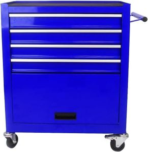 CuisinSmart Rolling Tool Cart with 4 Drawer, Tool Box with Locking System, Tool Chest with Wheels,Rolling Tool Box Organizer for Garage, Warehouse, Repair Shop Blue