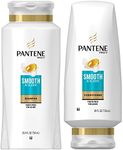 Pantene Argan Oil Shampoo 25.4 OZ and Conditioner 24 OZ for Dry Hair, Smooth and Sleek, Bundle Pack (Packaging May Vary)