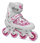 Roces Children's Compy 8.0 Girls Inline Skates, Adjustable Roller Skates, White and Violet