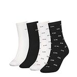 Calvin Klein Women's CLSSC Sock, Black Combo, ONE Size (Pack of 4)