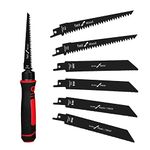 XDOVET 6-in-1 Multi Blades Hand Saw with 2 Drywall and 2 Bi-Metal and 2 Wood Blades, Sheetrock Saw, Wallboard Saw for Pruning & Cutting