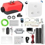 Jacgood 12V 5KW-8KW Diesel Air Heater，With Remote Control LCD Monitor Low Noise Fast Heating Parking Heater, For Car Trucks Boat Bus RV and Trailer. (Red)