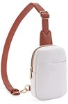 Telena Fanny Packs for Women Small Crossbody Sling Bag Chest Bag for Women Men Teen Girls Beige and Brown