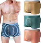 Men's Energetic Massage Magnetic Therapy Underwear, Energy Field Therapy Men's Underwear, Men Massage Boxer Brief (3Pcs-G,2XL)