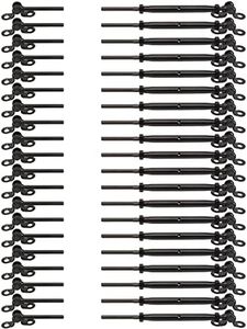 Challcrea Black Cable Railing Hardware, 20 Pairs Black Stainless Steel Cable Railing Kit, fits 1/8 Cable Railing System, for Wood Post, for Stairs Deck, T316 Marine Grade, 180° Angle Adjustable