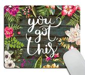 Wasach Floral Mouse Pad Motiavation Quote You Got This Neoprene Inspirational Quote Mousepad Office Space Decor Home Office Computer Accessories Mousepads Watercolor vintage flower design