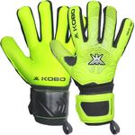 Kobo Football/Soccer Goalie Goal Latex Keeper Gloves, Strong Grip for The Toughest Saves, with Finger Spines to Give Splendid Protection and Comfort