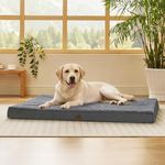 Bedsure Jumbo Dog Bed for Large Dogs - XXL Orthopedic Dog Beds with Removable Washable Cover, Egg Crate Foam Pet Bed Mat, Suitable for Dogs Up to 150lbs, Dark Grey