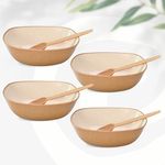 Eha Set of 4 Earth-Friendly Multipurpose Bowls for Kitchen | 600 ml | Made with Bamboo Fibers & Rice Husk | Microwave Safe Bowl | for Hot & Cold Serving Bowl Set | Tortilla