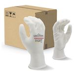 LINCONSON Ultimate Grip Construction & Mechanic Thin Work Gloves with PU Palm Coating (M (Pack of 12), White 12 Pack)