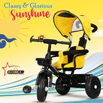 Amardeep Baby Tricycle Sunshine (1-5 Yrs) with Safety Armrest, Parental Control and Canopy