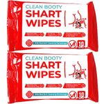 Funny Shart Butt Wipes 2PK by Witty Yeti. 20 Ct Hilarious Potty Humor Wet Wipe Gag Gift. Functional Prank Pack Great for Friends or Family. Disposable Moist Towelettes for When Oops That Wasn't a Fart