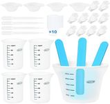 Silicone Measuring Cups for Resin - Reusable 250ml & 100ml Liquid Measuring Cups, Silicone Popsicle Stir Sticks, Pipettes, Clearer Precise Scale Mixing Cups for Epoxy Resin Paint Pouring Cup Tool Kit