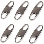 6PCS Zipper Lock Clips,CSLGDMAI Zipper Clips Anti Theft Can Make Backpack Lock,Outdoor Travel Clip,Double Opening Snap S Hooks Zippers Pull for Traveling Camping (Gunmetal)