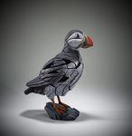 Enesco Edge Sculpture Puffin Standing on Rock Animal Figurine, 13.8 Inch, White and Orange