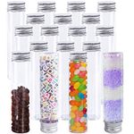 18 Pack 110 ML Plastic Test Tubes with Caps Clear Candy Tubes for Bath Salt Christmas Candy Storage Halloween Science Party Favors