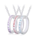 Friendship Gifts for Women Girls - Best Friend Forever Rings Necklaces for 3 Best Friends Matching Jewelry BBF Birthday Christmas Gifts for Sisters