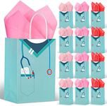 60 Pcs Nurse Gifts Bag Medical Assistant Gifts Bags Thank You Doctor Paper Goodie Bags with Handles for Healthcare Workers Back to School Party Nurse Appreciation Workers' Day Supplies