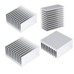 Awxlumv 4PCS Heat Sink Kit 40x40x20mm/ 1.57"x1.57"x0.79", Anodized Aluminium Heatsink Heat Sync Cooler 40mm for Cooling CPU VRM GPU Led Thermoelectric Peltier Cooler 3D Printers Stepper Motor