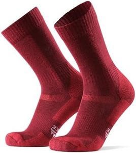 DANISH ENDURANCE Merino Wool Cushioned Hiking Socks 1-Pack for Men & Women, Made in EU, Walking, Trekking, Work, Outdoor (Wine Red, US Women 5-7 // US Men 3.5-6)