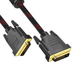 MMOBIEL DVI to DVI Cable Adapter - Male DVI-D Dual Link to Male DVI-D Dual Link – Video Cable Converter Supports Monitor, PC, TV, Gaming, Projector - 1080p Full HD 60Hz - Gold Connector 5ft / 1.5m