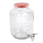 YöL 5L Glass Drink Dispenser with Tap Summer Home Outdoor Picnic BBQ Cocktail Party