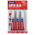 GH1200 4g x 3 Super Glue All Purpose with Anticlog Cap. Fast,Thick & Strong Adhesive Cyanoacrylate Glue, Superglue for Plastics, DIY Craft, Ceramics, Leather, Metal