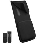 CaSZLUTION Keyboard Sleeve Travel Case for Wireless Slim Full-Size Keyboards (up to 17.7 Inches), 5.9" x 15.5" up to 5.9" x 17.7" Neoprene Protective Keyboard Case with Mouse Storage Pocket (Black)