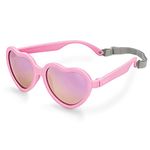 JAN & JUL Girls Polarized Heart Sunglasses with UV Protection for Toddler (Peachy Pink, M)