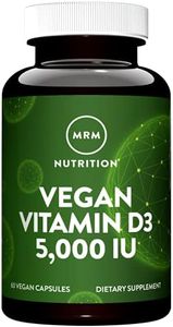 MRM Nuturition Vegan Vitamin D3 5,000 IU | Bone + Immune Health | Made from lichens | Supports Calcium Absorption | Vegan + Vegetarian Friendly | 60 Servings